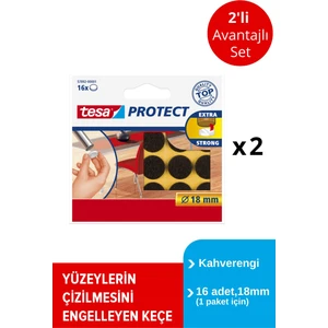 Zemin Koruyucu Keçe Daire Kahve 18 mm 16 Adet x 2 Paket (Toplam 32 Keçe)