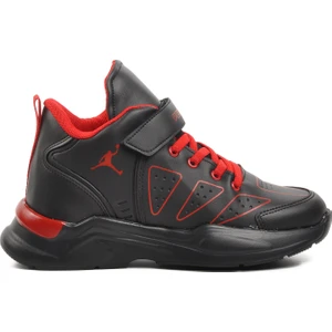 1522-F Siyah-Kırmızı Cırtlı Çocuk Basketbol Ayakkabısı