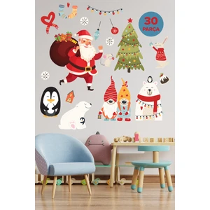Sevimli Noel Baba ve Arkadaşları Çocuk Odası Sticker