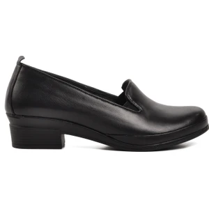 82-24K Siyah Deri Kadın Günlük Ayakkabı