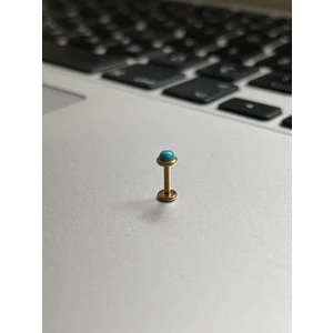 Rupen Kraft 316 Cerrahi Çelik Tragus Helix Kıkırdak Conch Minimal Mavi Taşlı Piercing