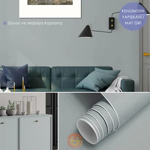 60CM×500CM Kendinden Yapışkanlı Mat Görünümlü Duvar Kağıdı Mutfak Dolap Masa Kaplama