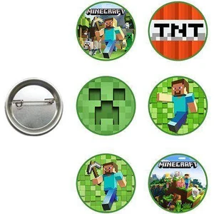 Parti Dükkanım Minecraft Hediyelik Parti Rozeti (6 Adet)