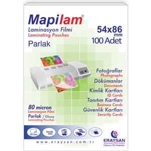 Mapilam-80 Micron 54 x 86 Parlak Polyester 100