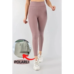 Kadın Kışlık Içi Polarlı Yüksek Bel Fitilli Tayt