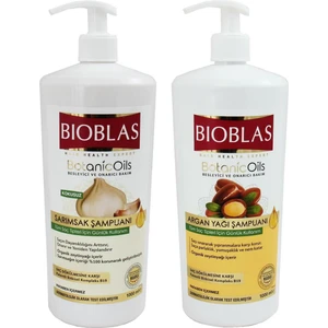 Kokusuz Sarımsak Şampuanı 1000 Ml + Bioblas Argan Yağı Şampuanı 1000 Ml