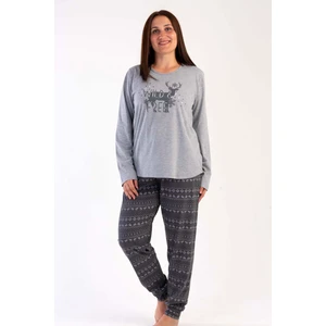Pamuklu Kadın Büyük Beden Uzun Kol Pijama Takım
