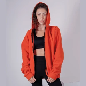 Kadın Erkek Fermuarlı Kapşonlu Polar Sweatshirt