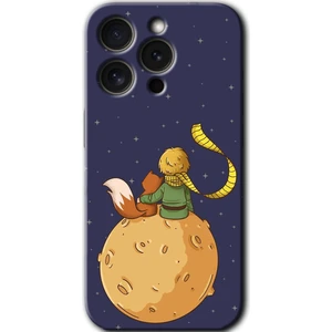 Apple iPhone 15 Pro Uyumlu Kılıf Hd Desen Baskılı Arka Kapak + Kırılmaz Cam - Küçük Prens