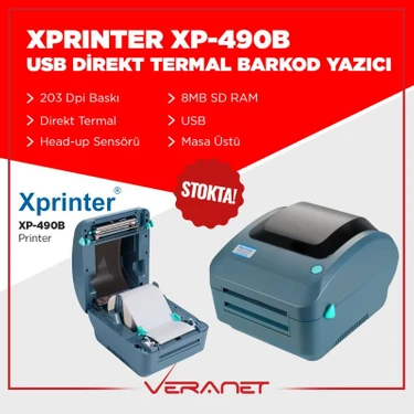 Xprinter XP-490B Direkt Termal Barkod Yazıcı Fiyatı