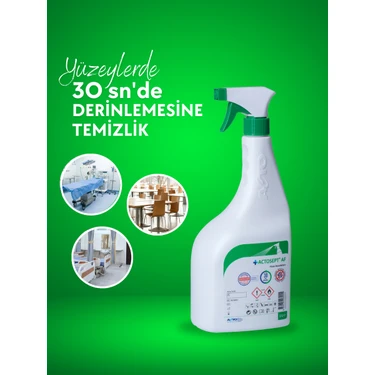 Acto Actosept® Af 1 Litre | Kullanıma Hazır Alkollü Yüzey Dezenfektanı 30 Saniyede