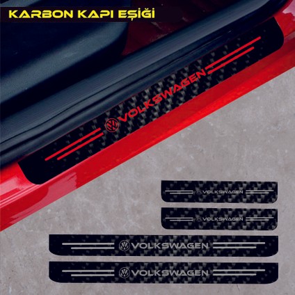Volkswagen Santana Karbon Kapı Eşiği Oto Sticker 4 Adet