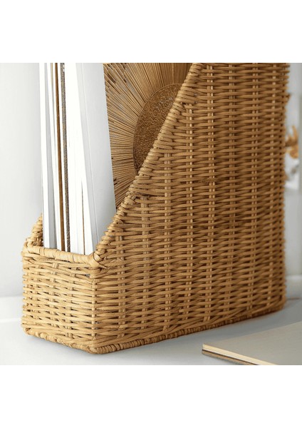 Rattan Dosyalık Naturel Meridyendukkan Dosyalama Düzenleyici Ev-Ofis 25X30X10 cm