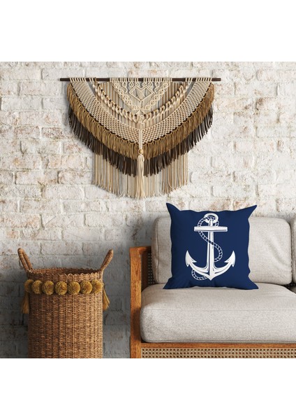 Çapa Navy Blue / Marin Temalı Çift Taraflı Kırlent Kılıfı 2 Adet indirimleri
