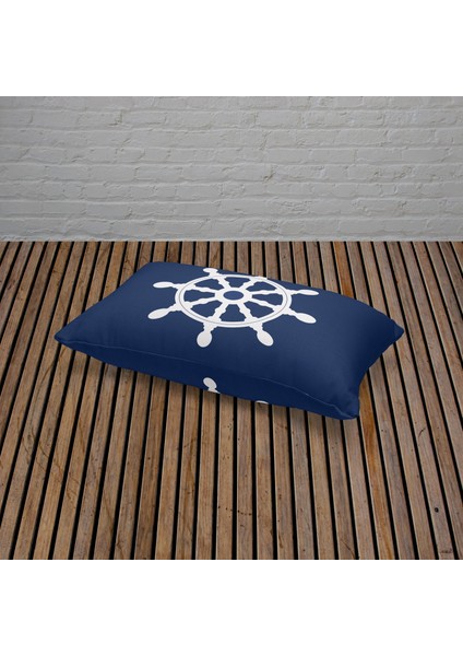 Dümen Navy Blue 30CM x 50CM / Marin Temalı Çift Taraflı Kırlent Kılıfı indirimleri