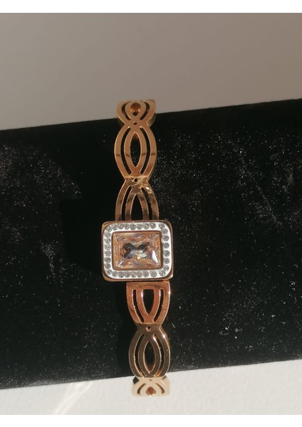 Kadın Ithal Çelik Kararmaz Baget Taşlı Gold Kelepçe fiyatları