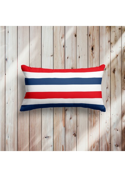 French Stripe 30CM x 50CM / Marin Temalı Çift Taraflı Kırlent Kılıfı