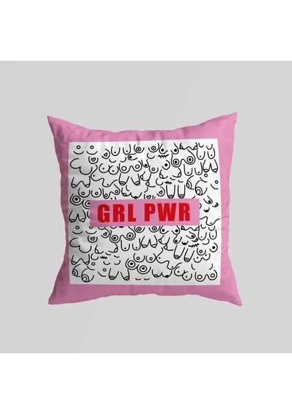 Girl Power Pembe Çift Taraflı Kırlent Kılıfı 2 Adet modelleri