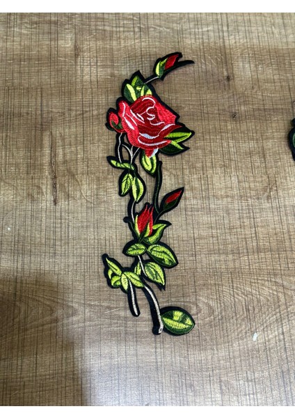 31X9 cm Ütü Ile Yapışan Nakış Işleme Gül Çiçek Aplike Arma Yama Dikiş Aksesuarı