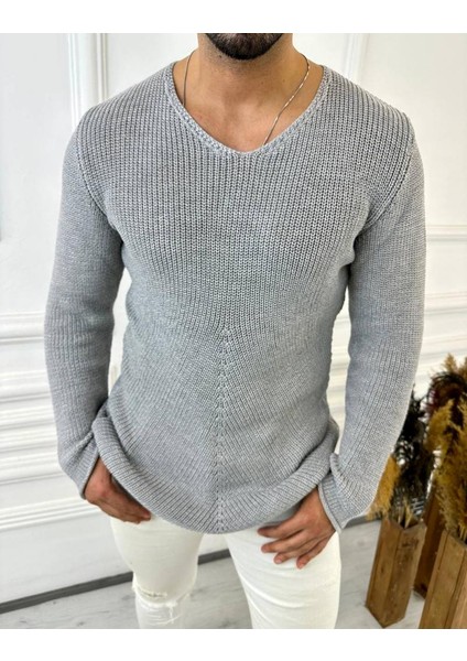 Kazak Naturel Örme Pamuk Tüylenmeyen Triko Kazak