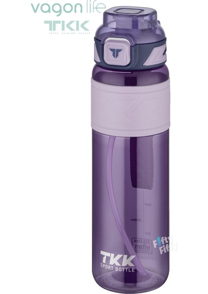 Tkk 1000 ml Çift Kullanım Pipetli/rahat Içim Bpa Içermeyen Taşıma Askılı Tritan Su Matarası FFTKK1020-1000