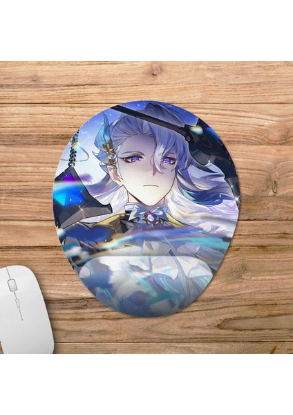 Neuvillette - Genshin Impact Bilek Destekli Mousepad Model - 2 Oval