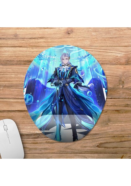 Neuvillette - Genshin Impact Bilek Destekli Mousepad Model - 1 Oval