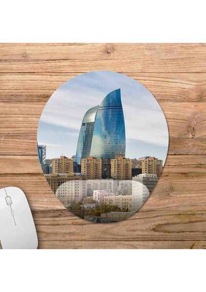 Azerbaycan Bakü - Azərbaycan Bakı Bilek Destekli Mousepad Model - 2 Oval