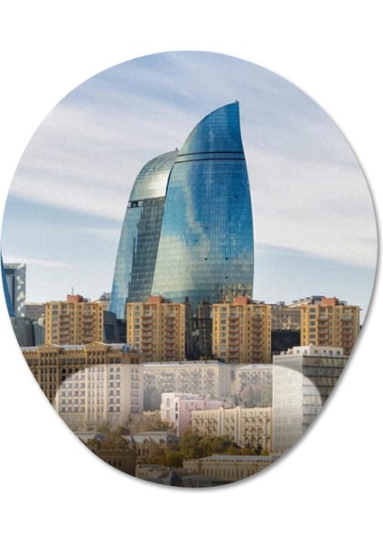 Azerbaycan Bakü - Azərbaycan Bakı Bilek Destekli Mousepad Model - 2 Oval
