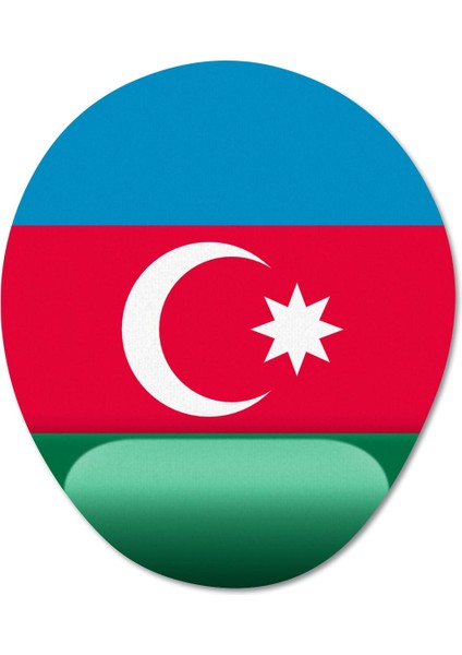 Azerbaycan Bayrağı - Azərbaycan Bilek Destekli Mousepad Model - 1 Oval