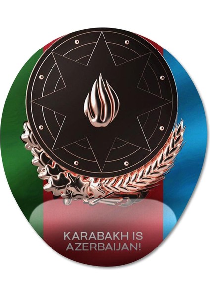 Karabağ Azerbaycandır - Qarabağ Azərbaycandır Bilek Destekli Mousepad Model - 1 Oval fiyatları