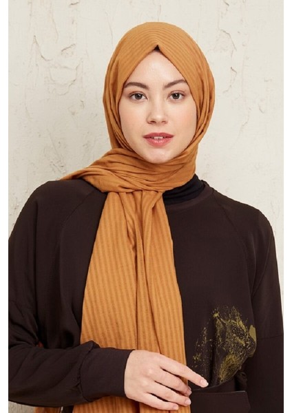 Naturel Pamuk Şal - Kehribar
