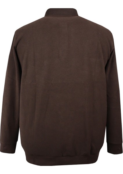 Büyük Beden Polo Yaka Selanik Sweat Kahverengi modelleri