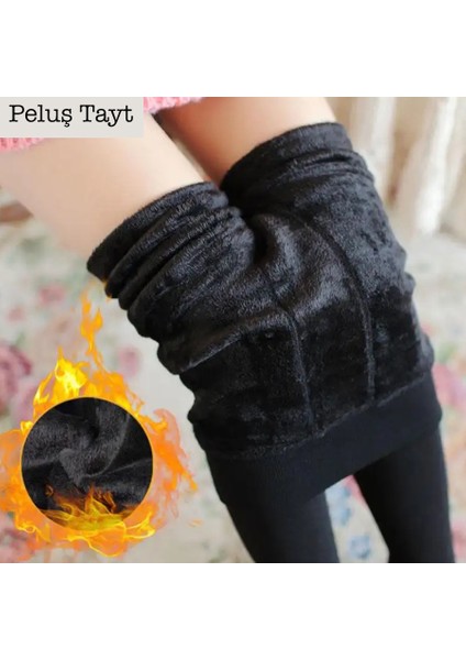 Kışlık Termal Sıcacık Tutan Toparlayıcı İçi Peluş Kadın Termal Peluş Tayt