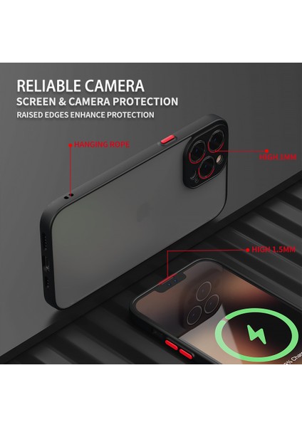 iPhone 15 Pro Kılıf Arkası Leke Yapmaz Mat Sert Şeffaf Kenarları Renkli Silikon Kamera Korumalı indirimleri