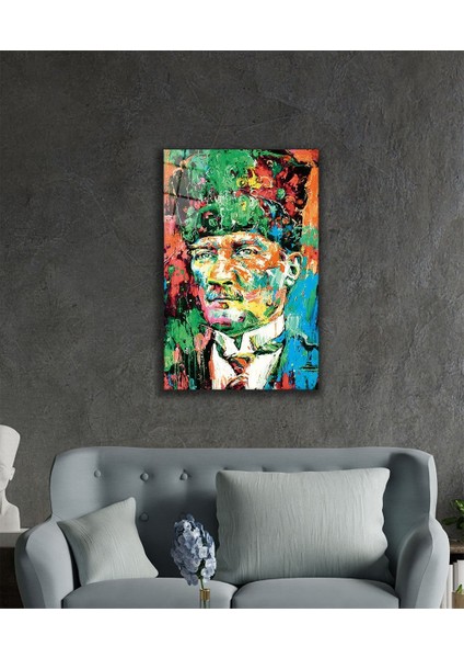 Atatürk Sanatsal Renkli 4mm Dayanıklı Cam Tablo Temperli Cam fiyatları