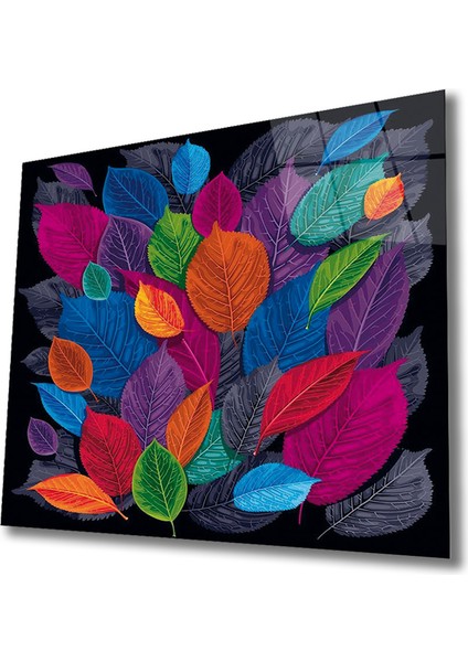 Renkli Çiçekler Cam Tablo