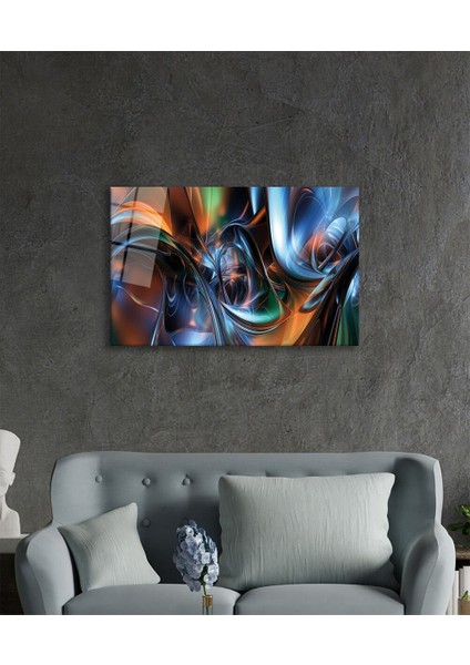 Renkli Soyut Cam Tablo, Ev ve Ofis Duvar Dekoru, Hediyelik Büyük Temperli 4 mm Cam Tablo modelleri