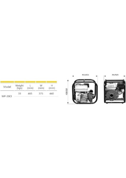 WP-20CI Yüksek Basınçlı Döküm Pompalı Su Motoru 70 mt