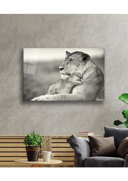 Aslan Hayvan Cam Tablo 4mm Dayanıklı Temperli Cam fiyatları