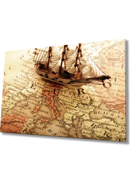 Dünya Haritası 5 Cam Tablo