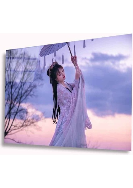 Japon Kadın Cam Tablo 4mm Dayanıklı Temperli Cam