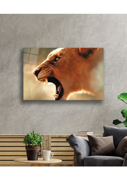 Aslan Hayvan Cam Tablo 4mm Dayanıklı Temperli Cam fiyatları