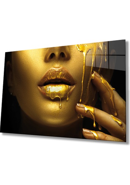 Gold Kadın Cam Tablo