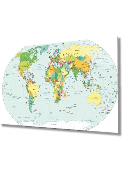 Dünya Haritası 4 Cam Tablo