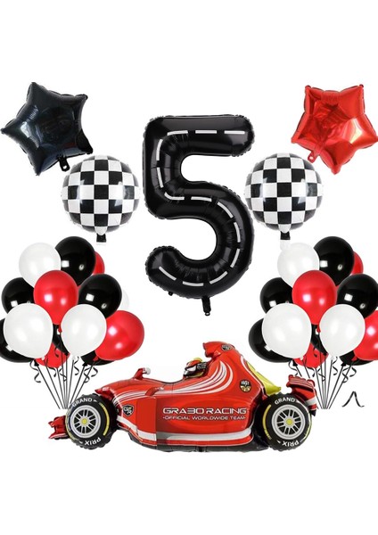 Yarış Arabası Temalı Doğum Günü Parti Kutlama Balon Seti