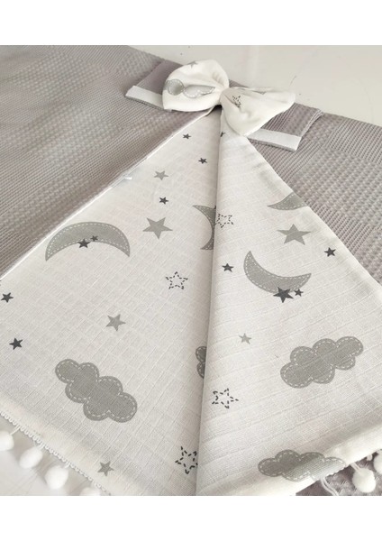 Puset Örtüsü ve Puset Minderi Wafel Pike Kumaşla Gri Renkli 115x80 cm fiyatları