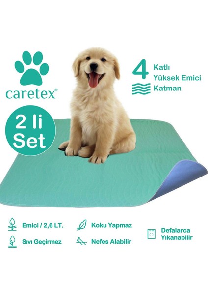 Yıkanabilir Emici Köpek Pedi (2 Li Set) ( 75 x 85 Cm. )