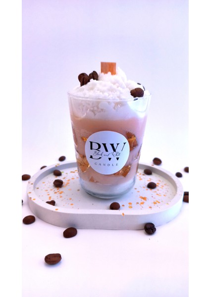 Ice Coffee Mocha Candle Dekoratif Kahve Kokulu Mum ve Sunum Tepsisi