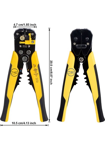 He"y"diye Kablo Sıyırıcı ve Kablo Ucu Konektör Sıkıcı Pense AWG24-10 (0.2-6.0mm2)